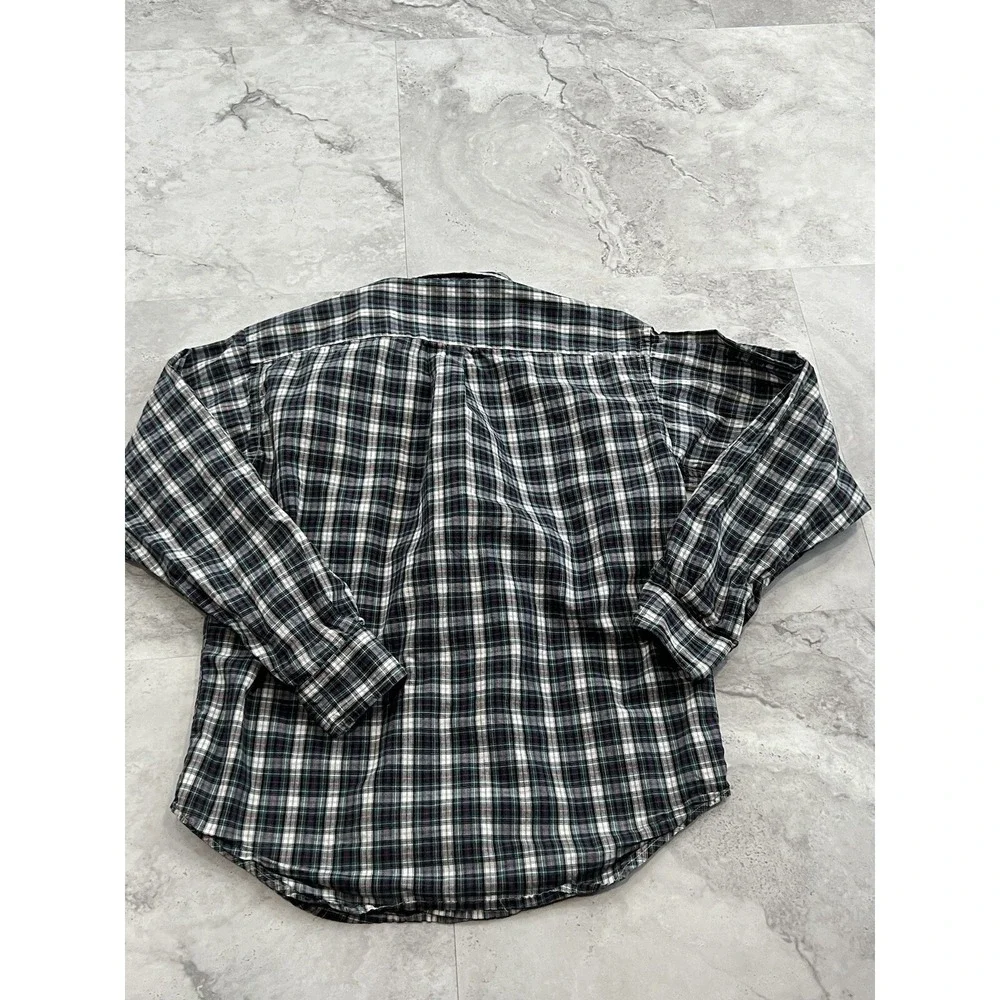 Ralph Lauren Long Sleeve Boys Size M Medium 10 - 12 Green Plaid Button Down